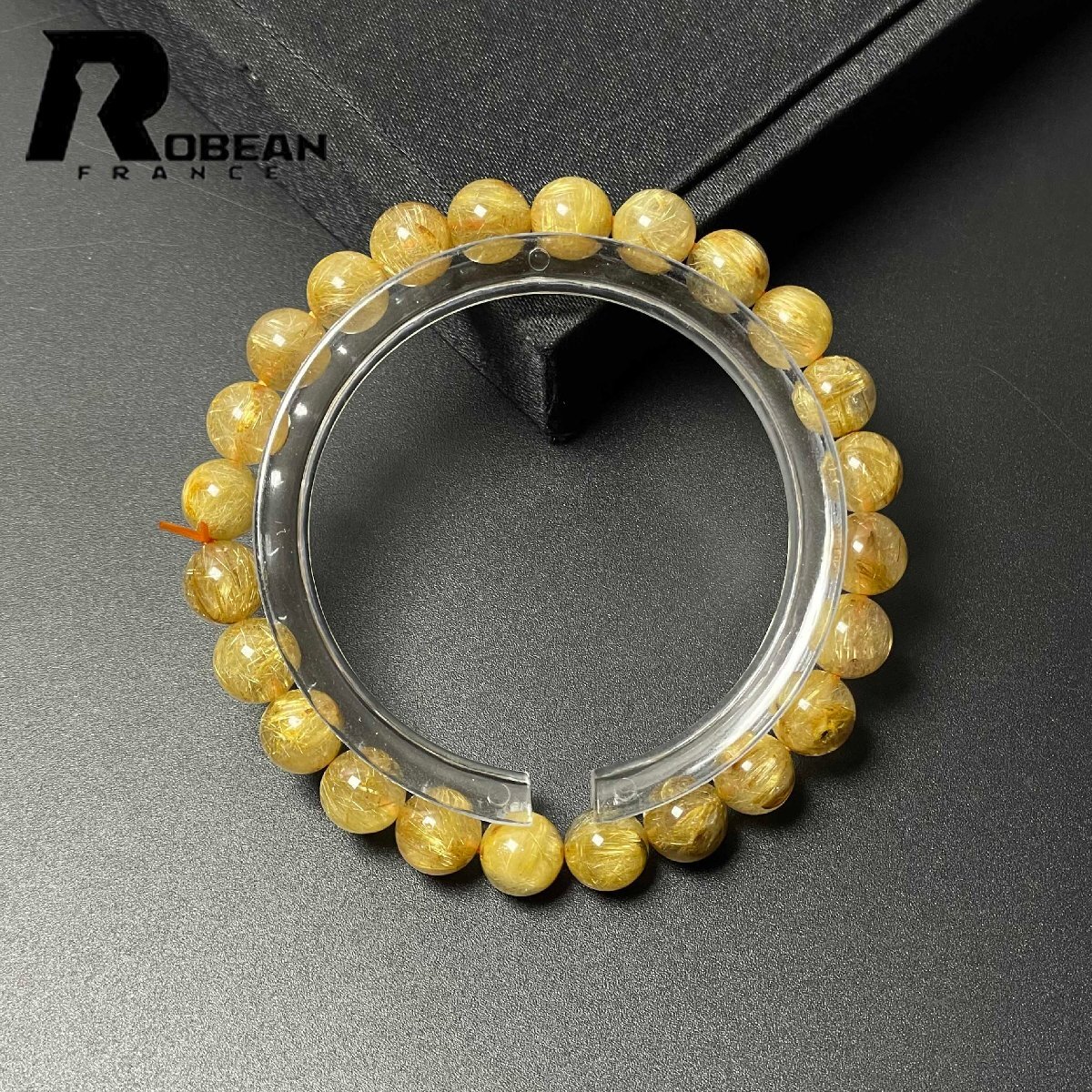 逸品 EU製 定価11万円★極!極満針ルチルクォーツ★ブレスレット パワーストーン 天然石 綺麗 金運 お守り 7.9-8.3mm M0709796_画像1