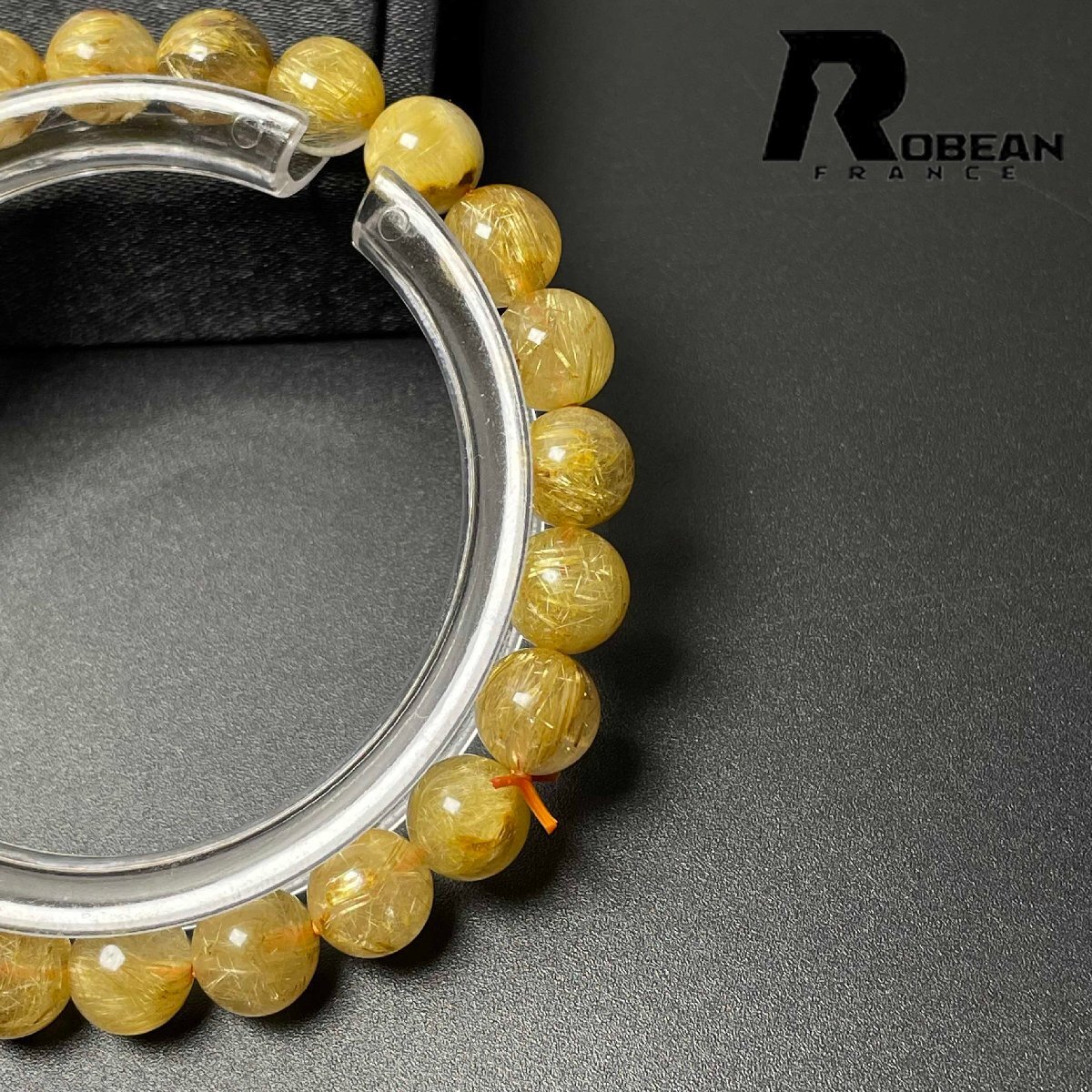 逸品 EU製 定価11万円★極!極満針ルチルクォーツ★ブレスレット パワーストーン 天然石 綺麗 金運 お守り 7.9-8.3mm M0709796_画像4