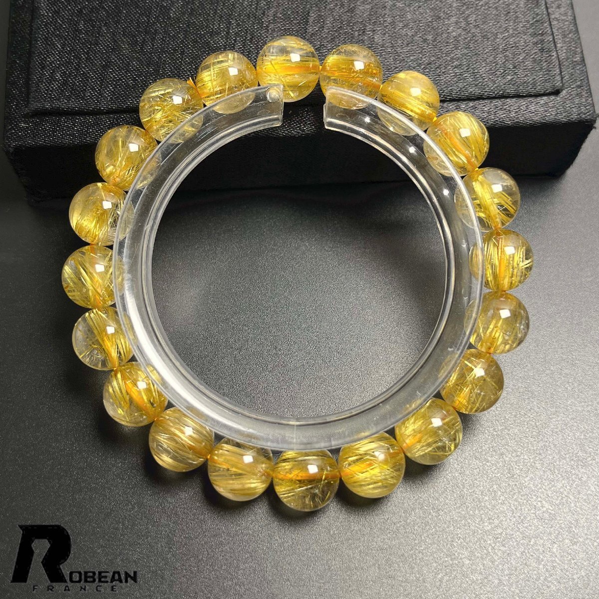 上級 EU製 定価49万円★ROBEAN・極!極満針ルチルクォーツ★ブレスレット パワーストーン 天然石 金運 お守り 9.9-10.3mm K0507683_画像1