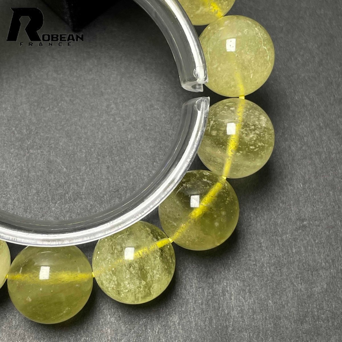 夢色 EU製 定価34万円★ROBEAN・リビアングラス★パワーストーン アクセサリー 天然石 幸運 高級 お守り 約16-16.3mm L0324276_画像6