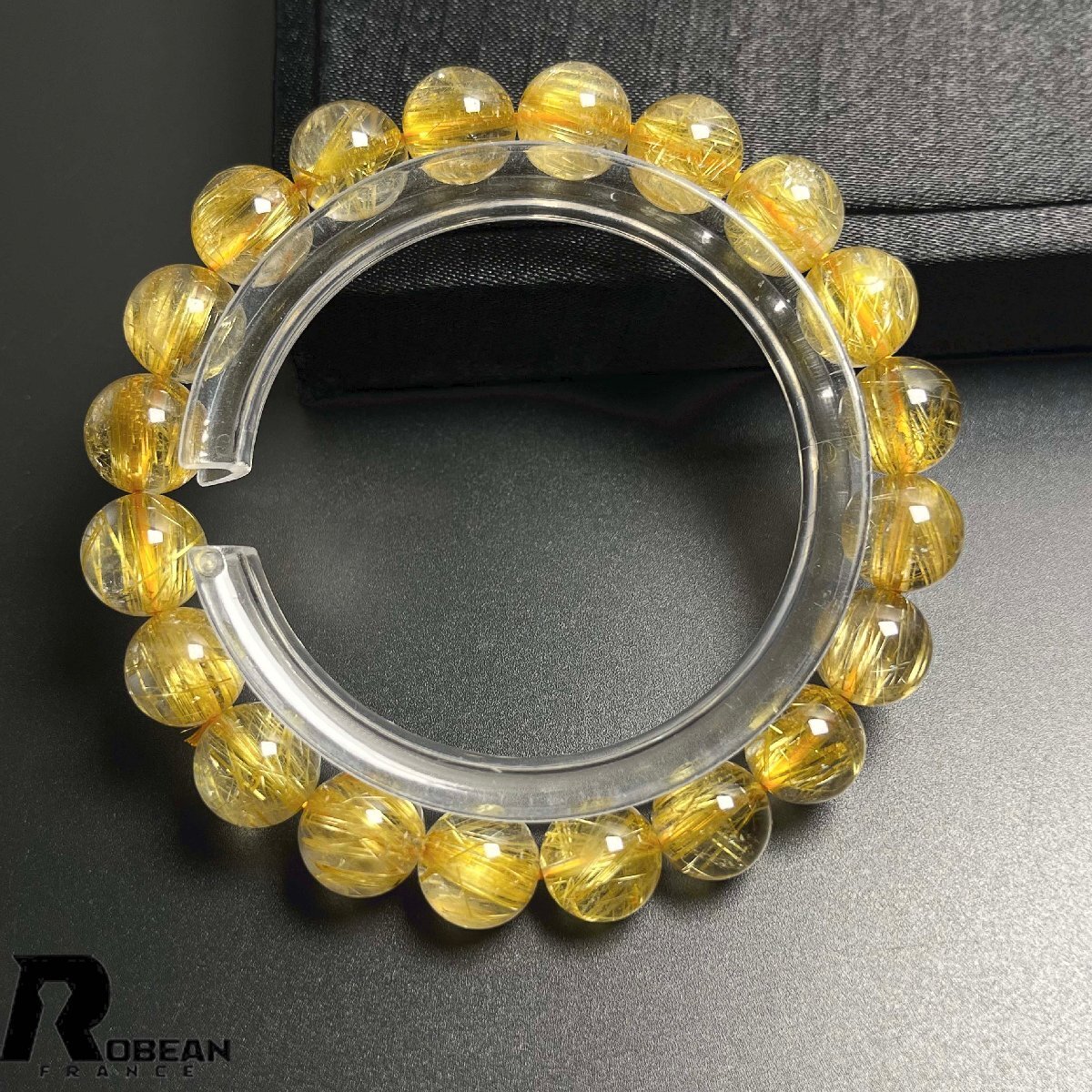 上級 EU製 定価49万円★ROBEAN・極!極満針ルチルクォーツ★ブレスレット パワーストーン 天然石 金運 お守り 9.9-10.3mm K0507683_画像2