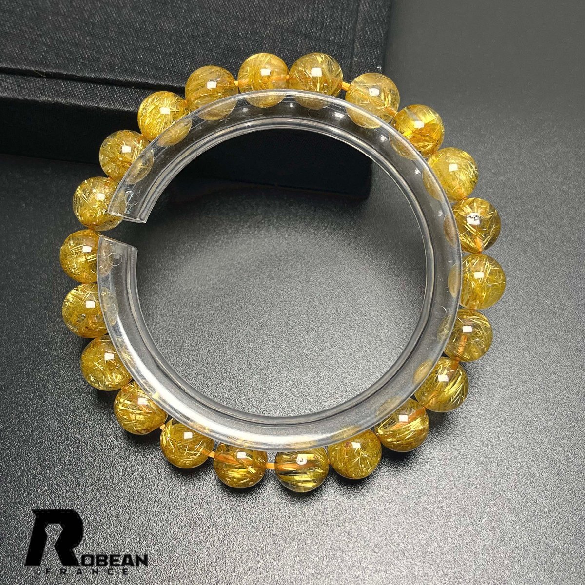 上級 EU製 定価21万円★ROBEAN・極!極満針ルチルクォーツ★ブレスレット パワーストーン 天然石 綺麗 金運 お守り 8.3-8.8mm K0331571_画像2