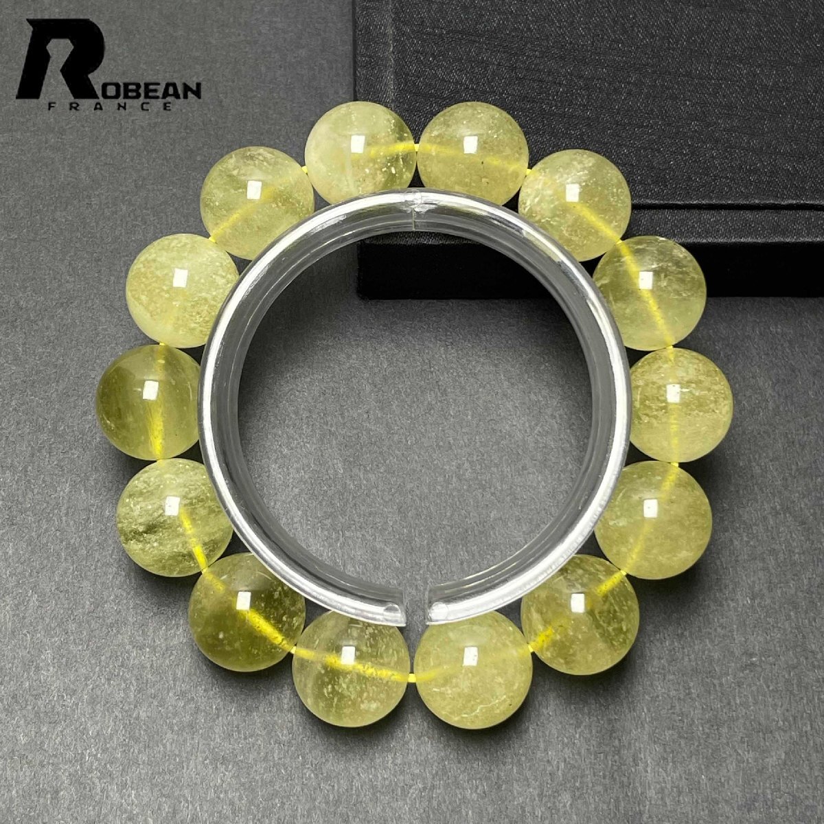 夢色 EU製 定価34万円★ROBEAN・リビアングラス★パワーストーン アクセサリー 天然石 幸運 高級 お守り 約16-16.3mm L0324276_画像3