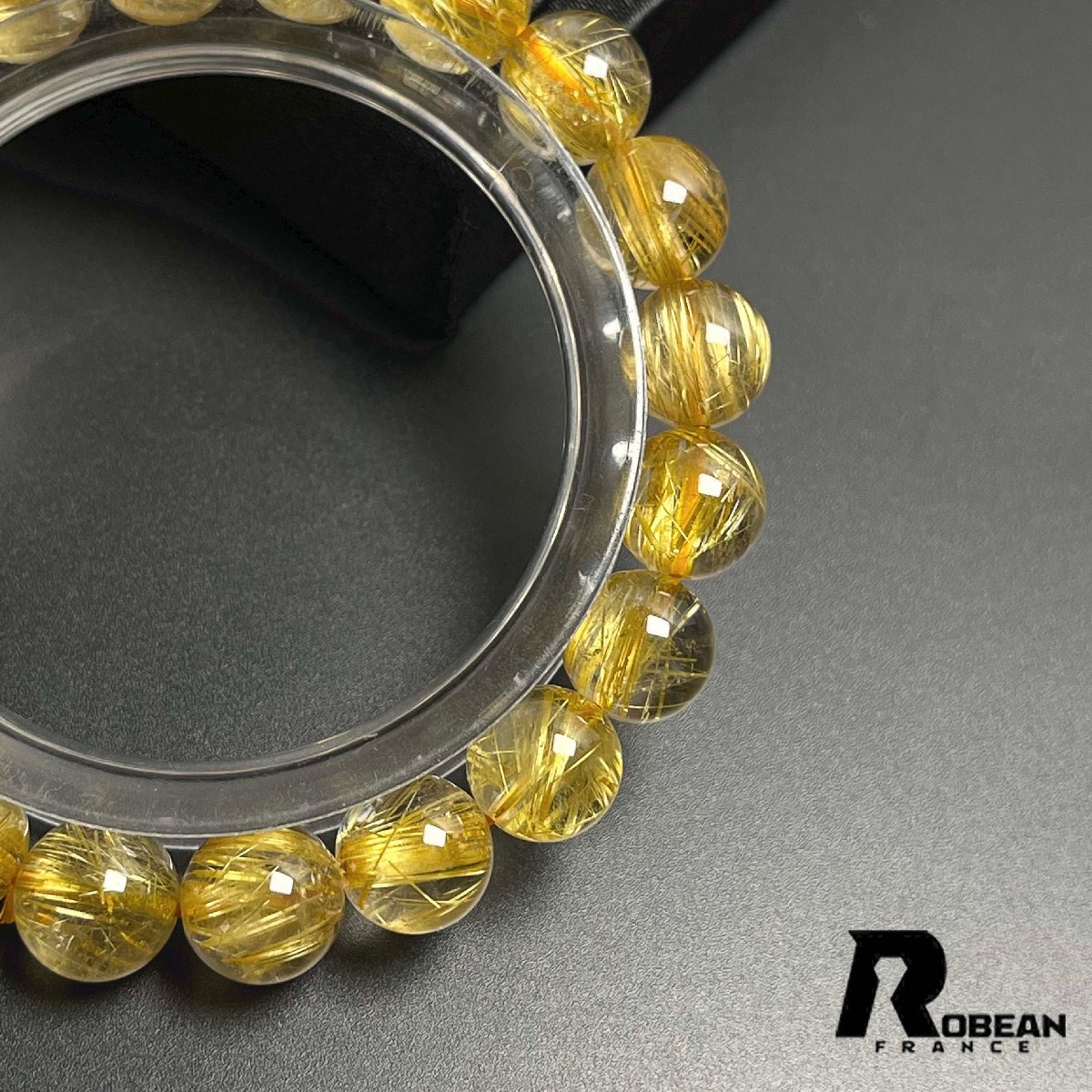 上級 EU製 定価49万円★ROBEAN・極!極満針ルチルクォーツ★ブレスレット パワーストーン 天然石 金運 お守り 9.9-10.3mm K0507683_画像5