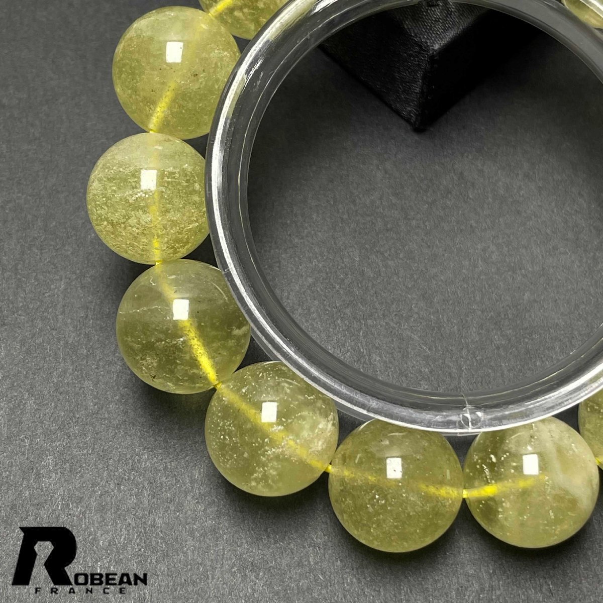 夢色 EU製 定価34万円★ROBEAN・リビアングラス★パワーストーン アクセサリー 天然石 幸運 高級 お守り 約16-16.3mm L0324276_画像5