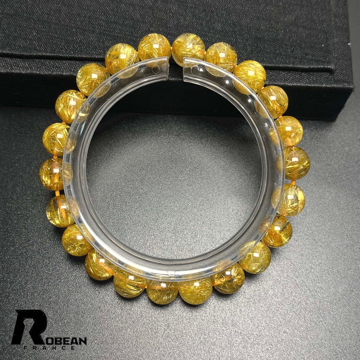上級 EU製 定価21万円★ROBEAN・極!極満針ルチルクォーツ★ブレスレット パワーストーン 天然石 綺麗 金運 お守り 8.3-8.8mm K0331571_画像1