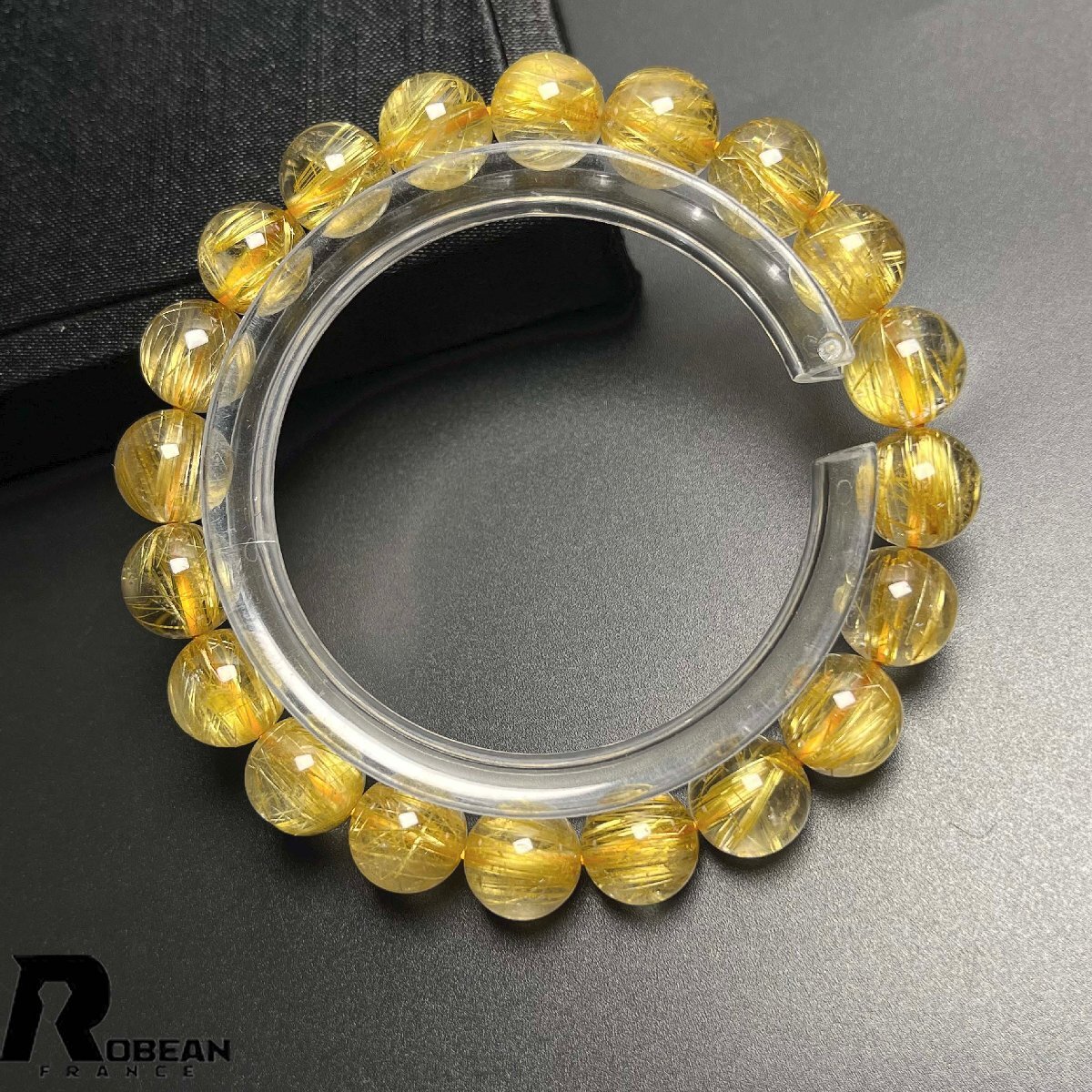 上級 EU製 定価49万円★ROBEAN・極!極満針ルチルクォーツ★ブレスレット パワーストーン 天然石 金運 お守り 9.9-10.3mm K0507683_画像3