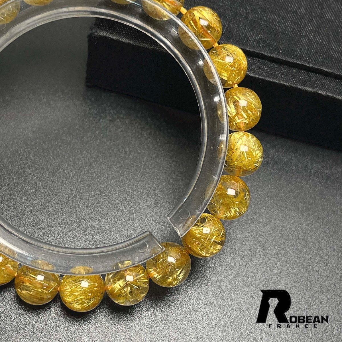 上級 EU製 定価21万円★ROBEAN・極!極満針ルチルクォーツ★ブレスレット パワーストーン 天然石 綺麗 金運 お守り 8.3-8.8mm K0331571_画像4