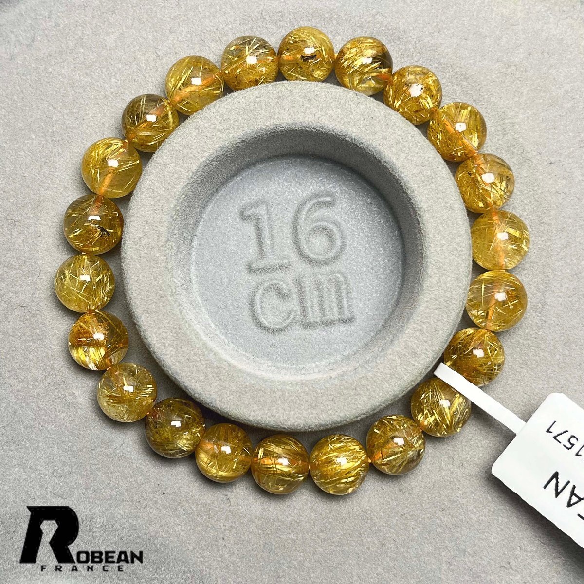 上級 EU製 定価21万円★ROBEAN・極!極満針ルチルクォーツ★ブレスレット パワーストーン 天然石 綺麗 金運 お守り 8.3-8.8mm K0331571_画像9
