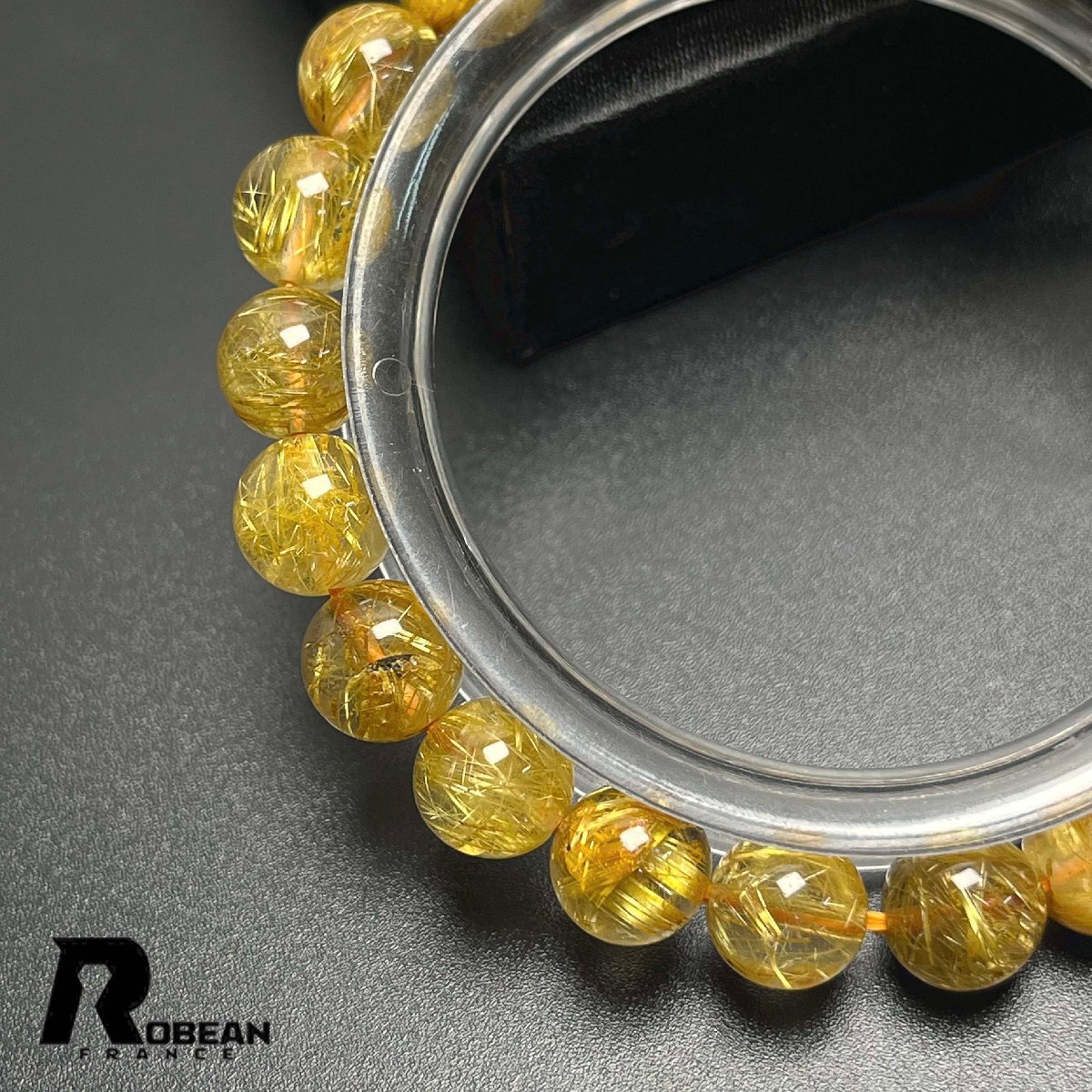 上級 EU製 定価21万円★ROBEAN・極!極満針ルチルクォーツ★ブレスレット パワーストーン 天然石 綺麗 金運 お守り 8.3-8.8mm K0331571_画像5