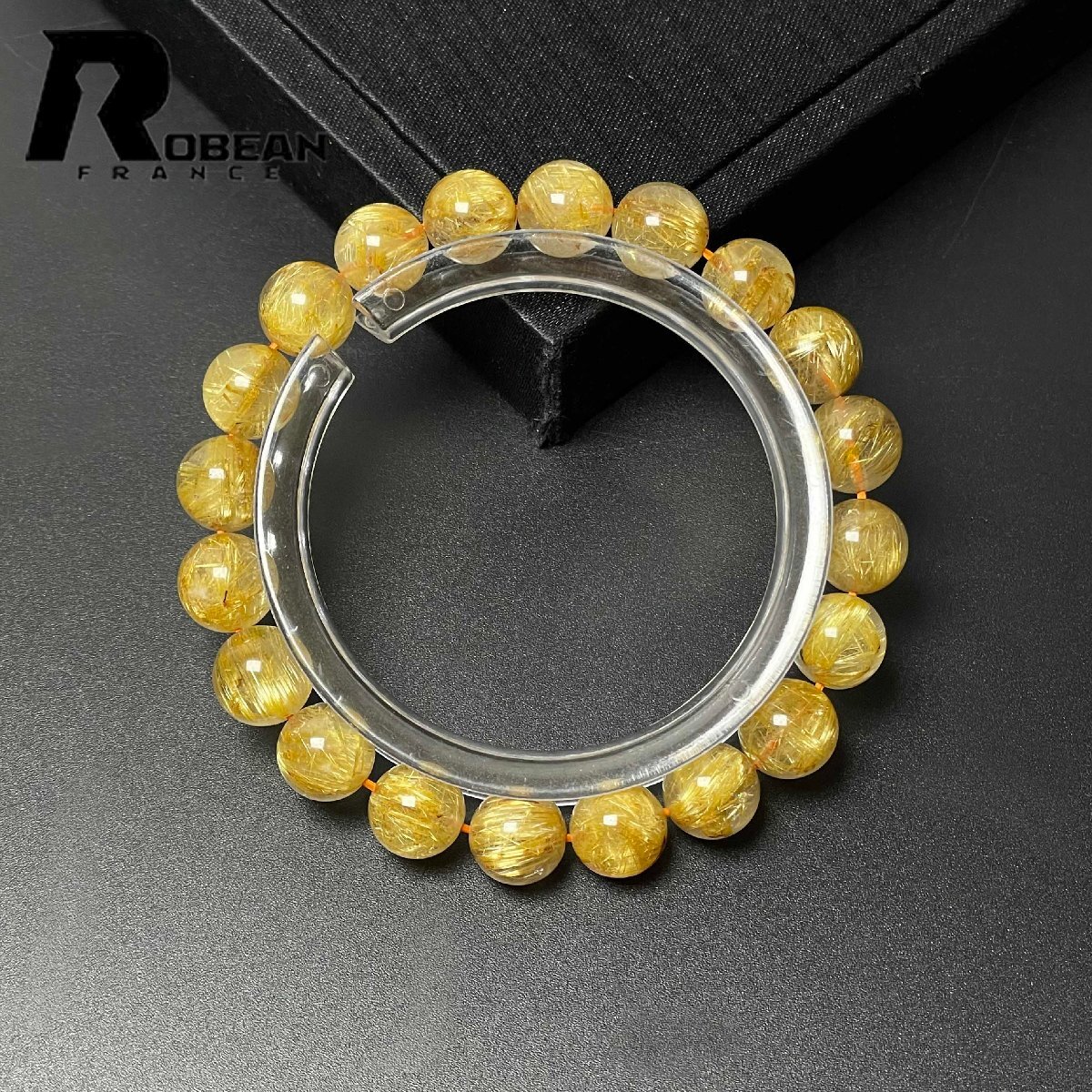 綺麗 EU製 定価19万円★ROBEAN・極!極満針ルチルクォーツ★ブレスレット パワーストーン 天然石 綺麗 金運 お守り 9.3-9.7mm M0716894_画像3