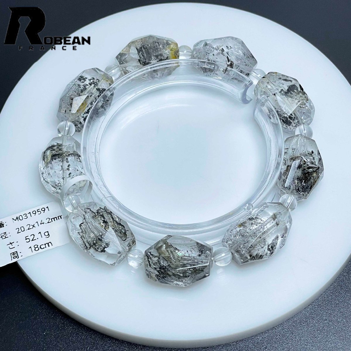 高級 EU製 定価23万円★ROBEAN・ハーキマーダイヤモンド★パワーストーン ブレスレット 天然石 原石 綺麗 お守り 20.2*14.2mm M0319591_画像10