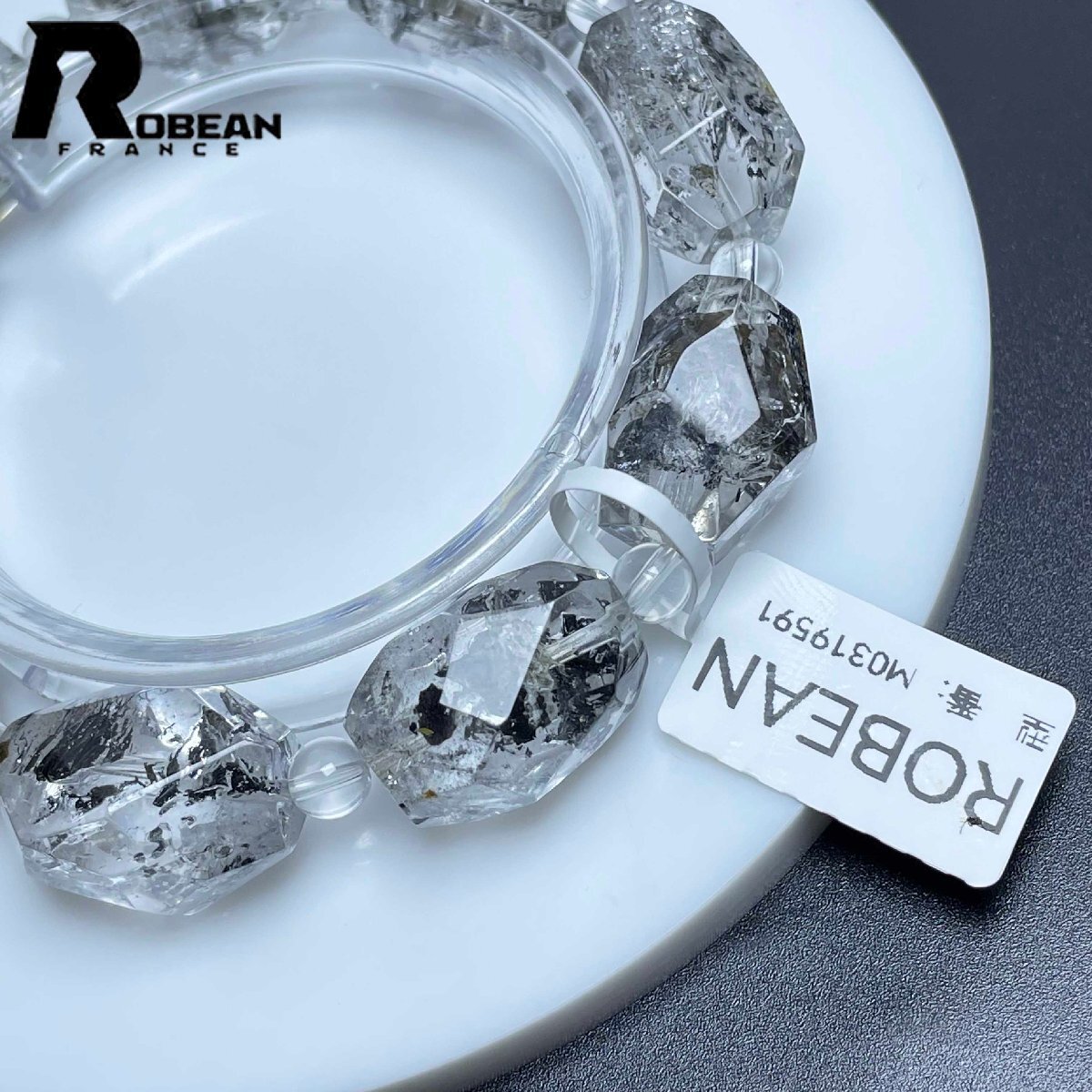 高級 EU製 定価23万円★ROBEAN・ハーキマーダイヤモンド★パワーストーン ブレスレット 天然石 原石 綺麗 お守り 20.2*14.2mm M0319591_画像8