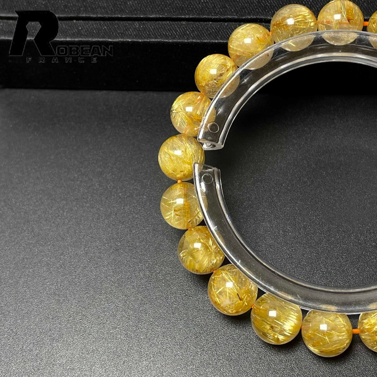 綺麗 EU製 定価19万円★ROBEAN・極!極満針ルチルクォーツ★ブレスレット パワーストーン 天然石 綺麗 金運 お守り 9.3-9.7mm M0716894_画像5