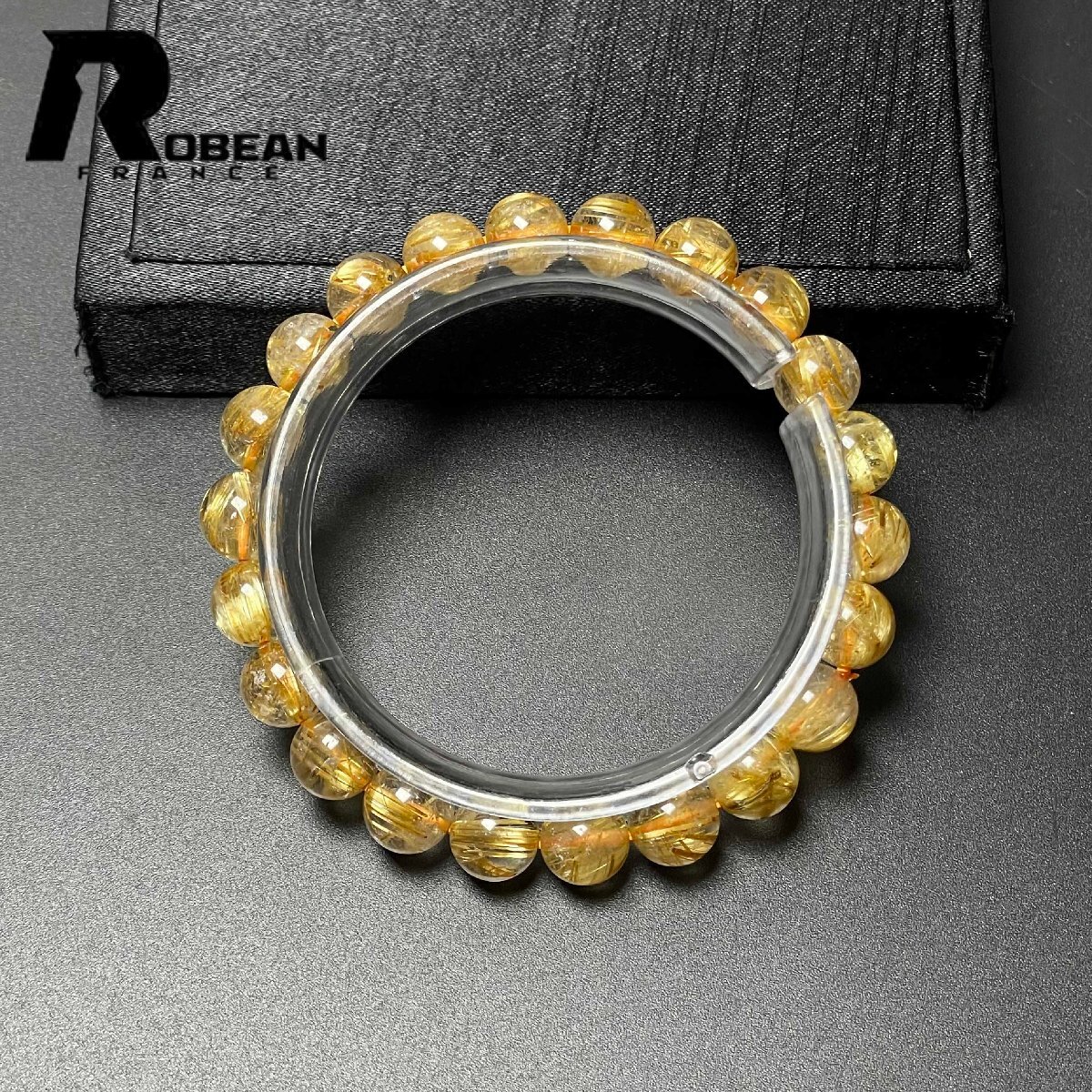 レア EU製 定価24万円★ROBEAN・極!極満針ルチルクォーツ★ブレスレット パワーストーン 天然石 金運 お守り 8.8-9.4mm M0722884_画像1