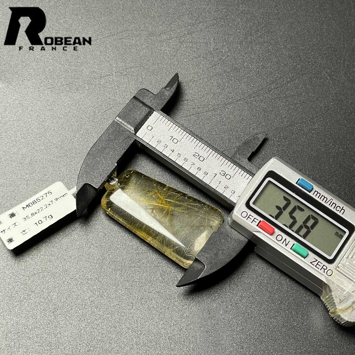 綺麗 EU製 定価6万円★ROBEAN・タイチンルチルペンダント★黄金針水晶 ゴールド アクセサリー 九星開運天然石 35.8*22.2*7.9mm M085275_画像10