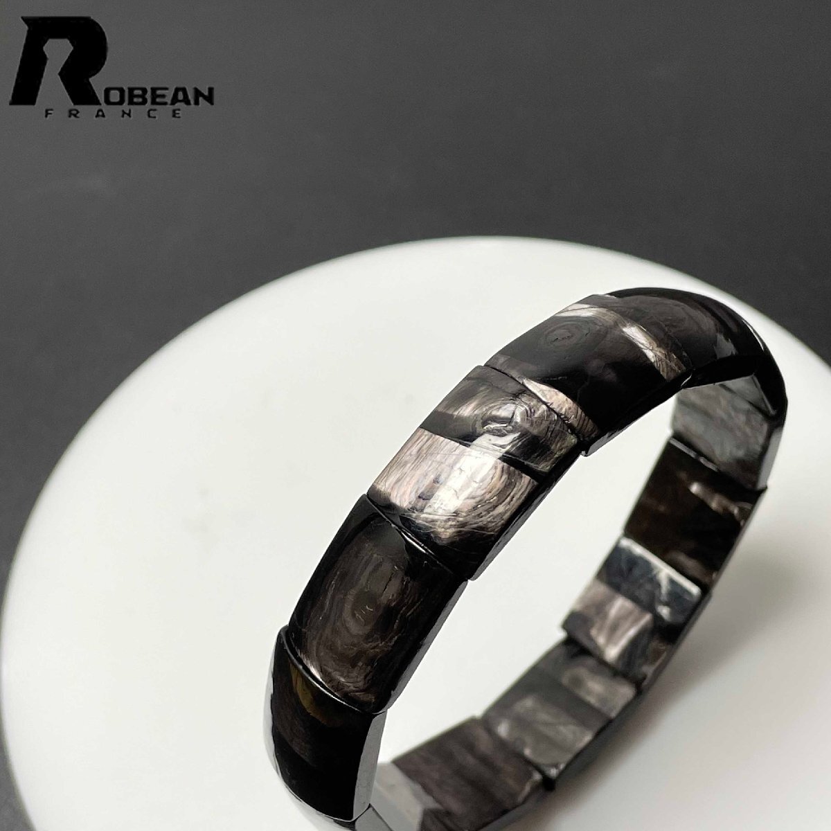 逸品 EU製 定価11万円★ROBEAN・ハイパーシーン・バングル★ パワーストーン アクセサリー 水晶 開運 金運 約15.6*13.1*5.1mm M0411920_画像5