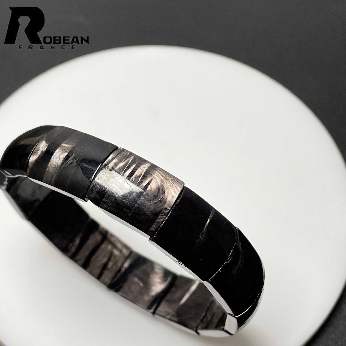 逸品 EU製 定価11万円★ROBEAN・ハイパーシーン・バングル★ パワーストーン アクセサリー 水晶 開運 金運 約15.6*13.1*5.1mm M0411920_画像6