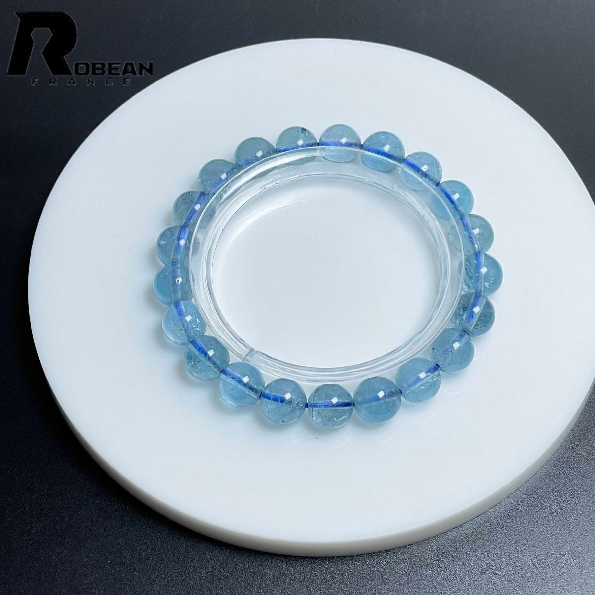夢色 EU製 定価14万円★ROBEAN・ブルートパーズ★ブレスレット パワーストーン 天然石 綺麗 お守り 8.8-9.2mm M0428098_画像1
