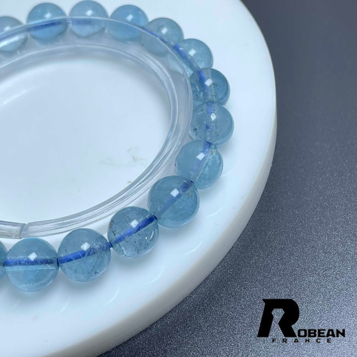夢色 EU製 定価14万円★ROBEAN・ブルートパーズ★ブレスレット パワーストーン 天然石 綺麗 お守り 8.8-9.2mm M0428098_画像5