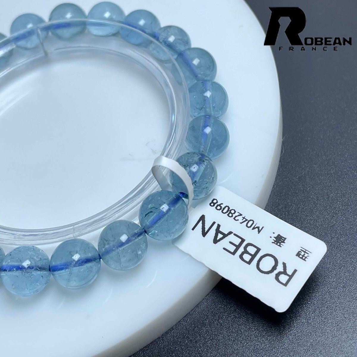 夢色 EU製 定価14万円★ROBEAN・ブルートパーズ★ブレスレット パワーストーン 天然石 綺麗 お守り 8.8-9.2mm M0428098_画像8