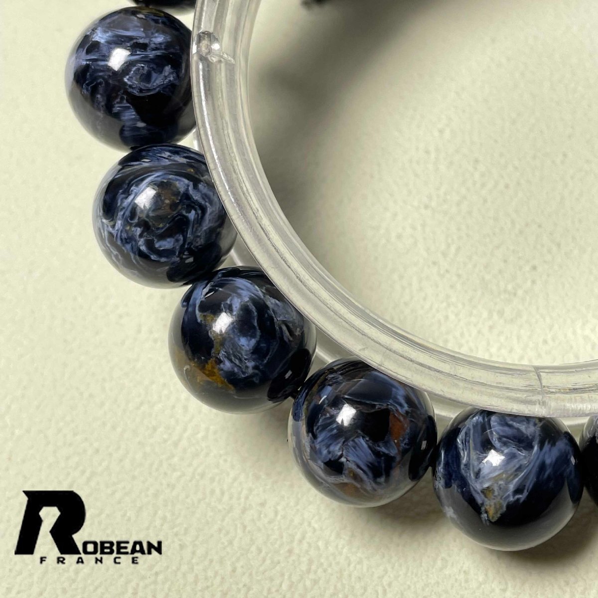 上級 EU製 定価50万円★ROBEAN・ピーターサイト★アクセサリー ブレスレット ブルー 天然石 お守り 約12.5-13mm D0113015_画像5