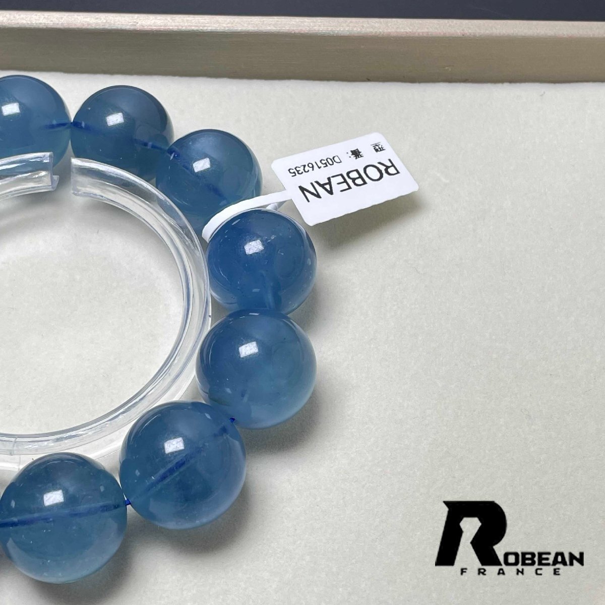 上品EU製 定価141万円★ROBEAN・スターブラックアクアマリン★パワーストーン ブレスレット 天然石 原石 綺麗 お守り 18.7-19.5mm D0516235_画像8