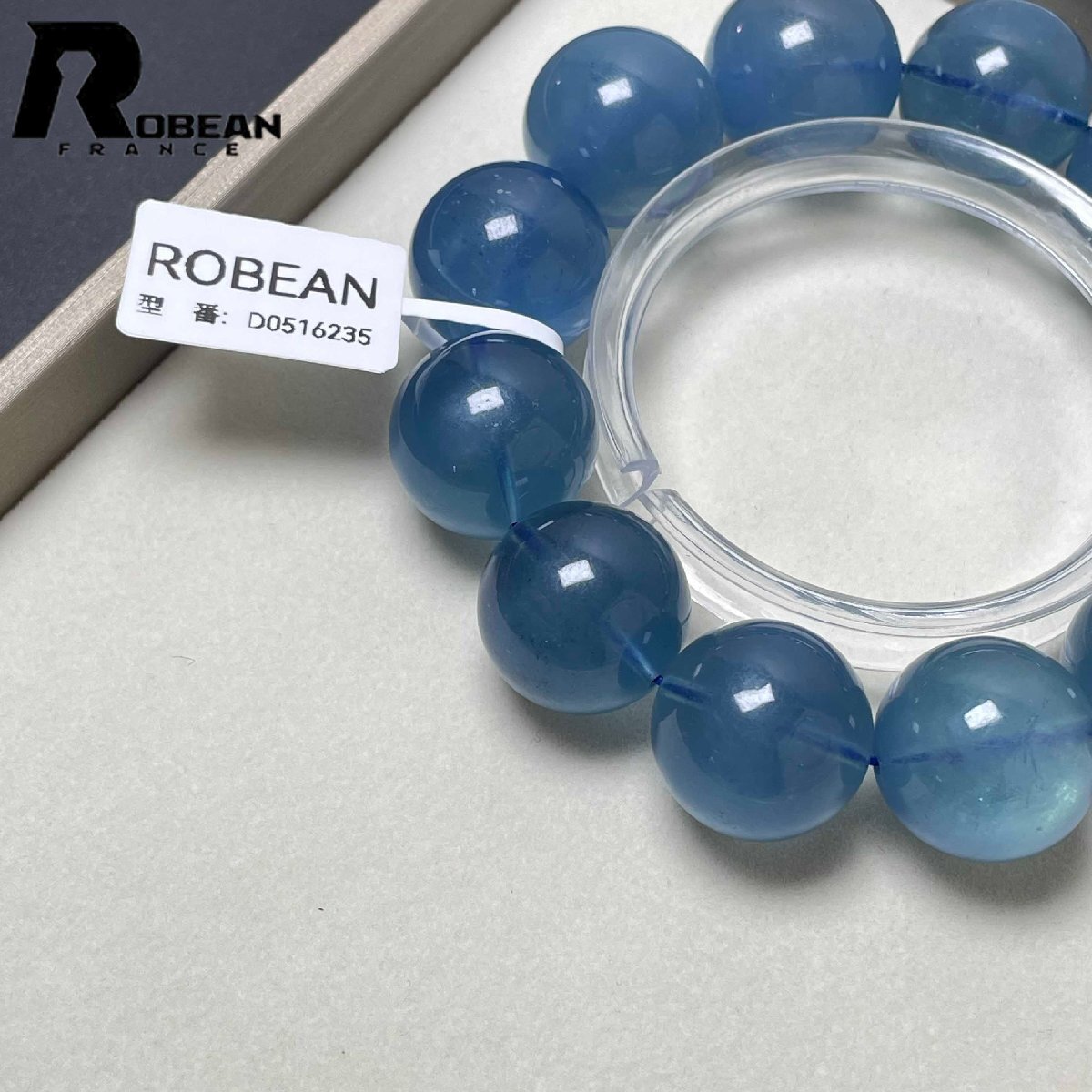 上品EU製 定価141万円★ROBEAN・スターブラックアクアマリン★パワーストーン ブレスレット 天然石 原石 綺麗 お守り 18.7-19.5mm D0516235_画像7