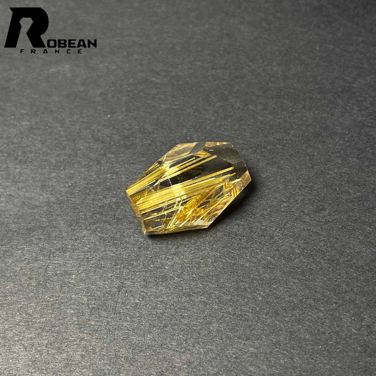 綺麗 EU製 定価48万円★ROBEAN・黄金タイチンルチル★パワーストーン アクセサリー 天然石 原石 金運 お守り 25.5*18.3*14.1mm D0922556_画像2