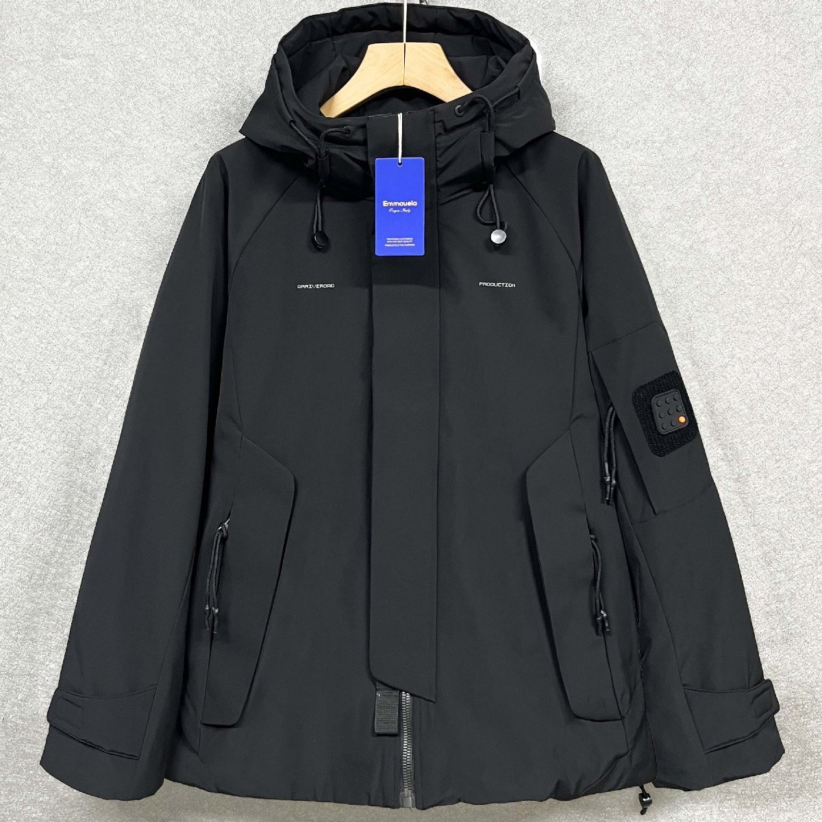 高級・ダウンジャケット 定価10万◆Emmauela・イタリア・ミラノ発◆ダックダウン90% 防寒 防風 無地 マウンテンパーカー コート XL/50_画像1