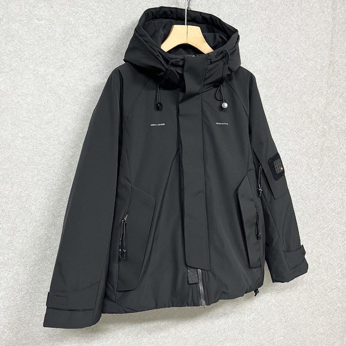 高級・ダウンジャケット 定価10万◆Emmauela・イタリア・ミラノ発◆ダックダウン90% 防寒 防風 無地 マウンテンパーカー コート XL/50_画像9