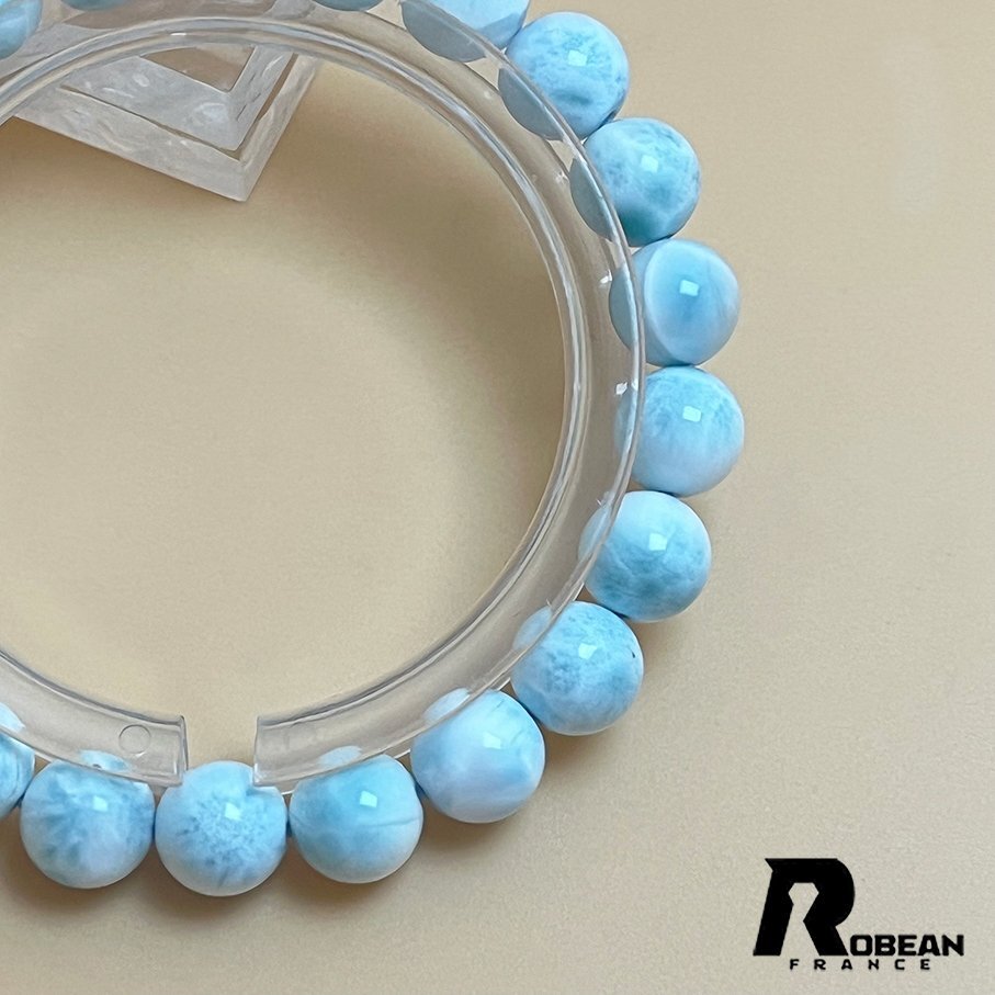 上級 EU製 定価13万円★ROBEAN・ドミニカ共和国産のラリマー★パワーストーン ブレスレット 天然石 開運 金運 綺麗 約8.8mm K0504662_画像5