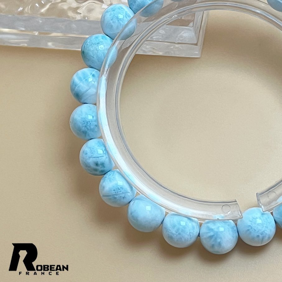 上級 EU製 定価13万円★ROBEAN・ドミニカ共和国産のラリマー★パワーストーン ブレスレット 天然石 開運 金運 綺麗 約8.8mm K0504662_画像4