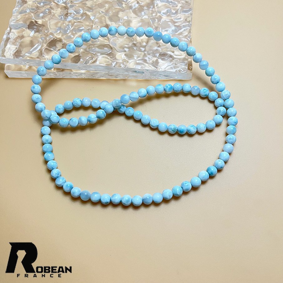 高級 EU製 定価21万円★ROBEAN・ドミニカ共和国産のラリマー★3本巻きブレスレット パワーストーン 天然石 開運 金運 約5.7-5.9mm K0724003_画像10