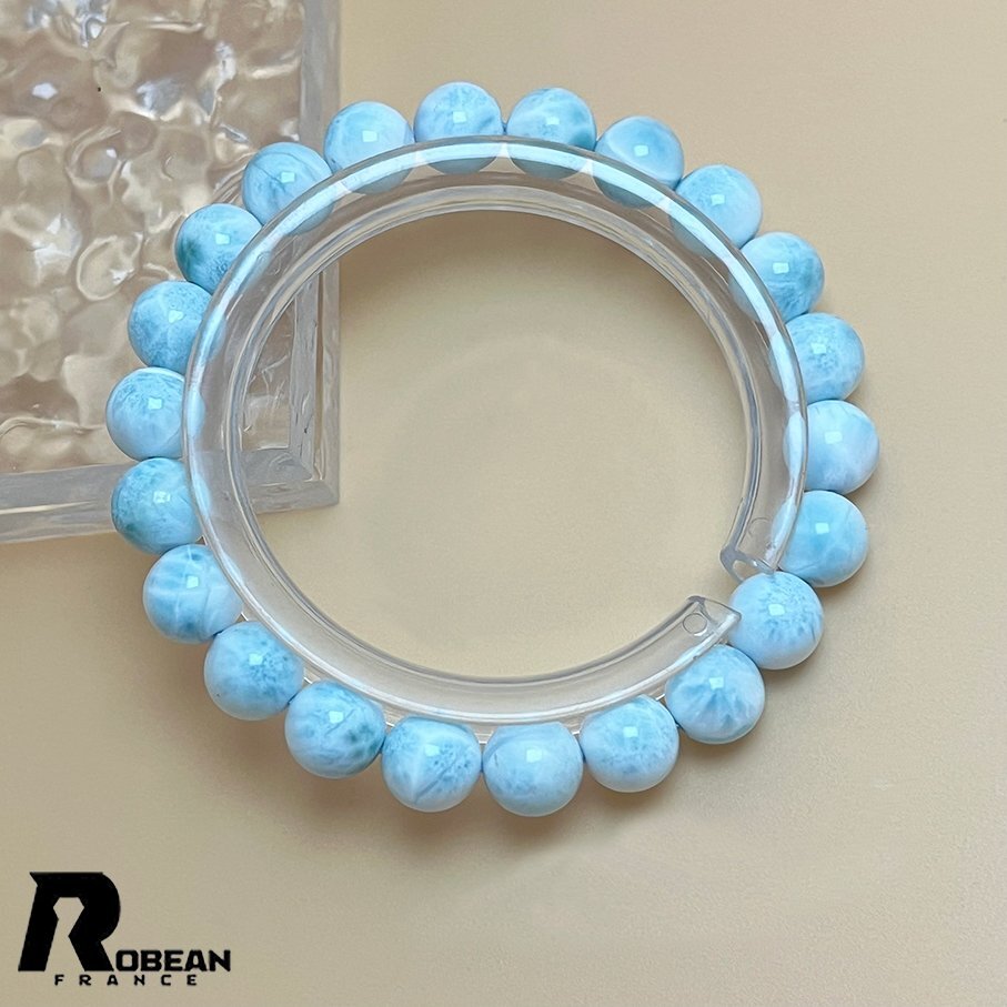 上級 EU製 定価13万円★ROBEAN・ドミニカ共和国産のラリマー★パワーストーン ブレスレット 天然石 開運 金運 綺麗 約8.8mm K0504662_画像2