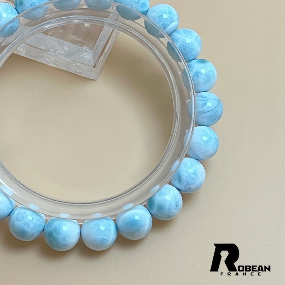 上級 EU製 定価13万円★ROBEAN・ドミニカ共和国産のラリマー★パワーストーン ブレスレット 天然石 開運 金運 綺麗 約8.8mm K0504662_画像6