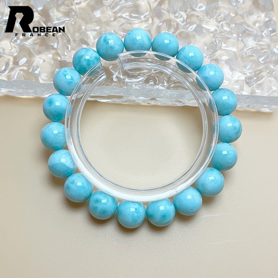 綺麗 EU製 定価19万円★ROBEAN・ドミニカ共和国産のラリマー★パワーストーン ブレスレット 天然石 開運 金運 綺麗 約10.8mm K0221418_画像1