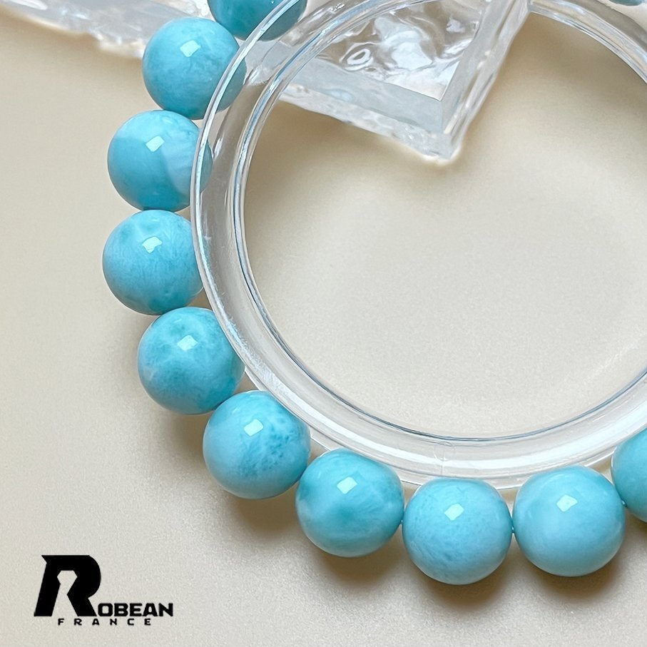 綺麗 EU製 定価19万円★ROBEAN・ドミニカ共和国産のラリマー★パワーストーン ブレスレット 天然石 開運 金運 綺麗 約10.8mm K0221418_画像6