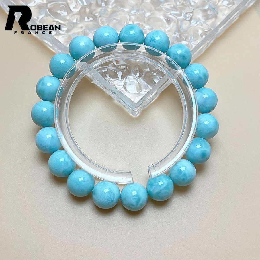 綺麗 EU製 定価19万円★ROBEAN・ドミニカ共和国産のラリマー★パワーストーン ブレスレット 天然石 開運 金運 綺麗 約10.8mm K0221418_画像3