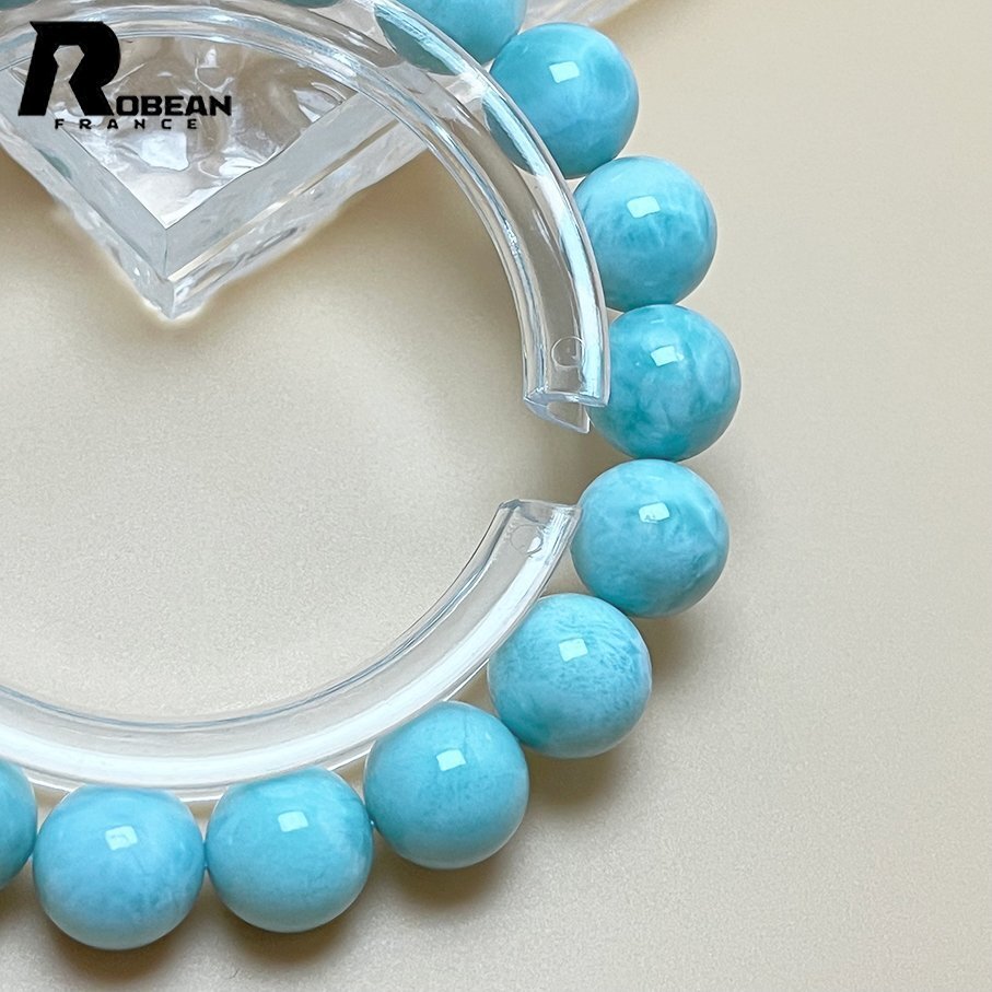 綺麗 EU製 定価19万円★ROBEAN・ドミニカ共和国産のラリマー★パワーストーン ブレスレット 天然石 開運 金運 綺麗 約10.8mm K0221418_画像5
