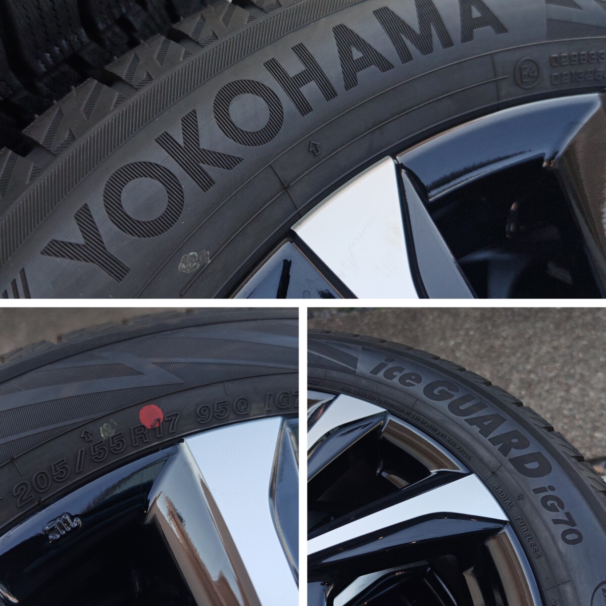 TOYOTA トヨタ ノア NOAH ヴォクシー VOXY 90系 S-Z純正 SZ スタッドレスタイヤ 17インチ 純正ホイール 205/55R17 4本 ヨコハマ IG70 中680_画像3