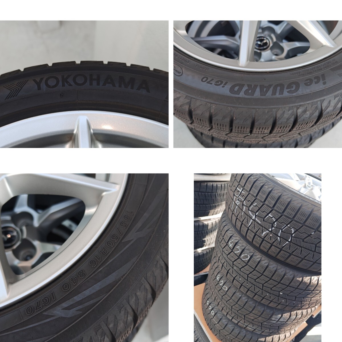 MAZDA マツダ ND系 ロードスター 純正 16インチホイール シルバー 2022年 スタッドレスタイヤ ヨコハマ iG70 195/50R16 　南470_画像6