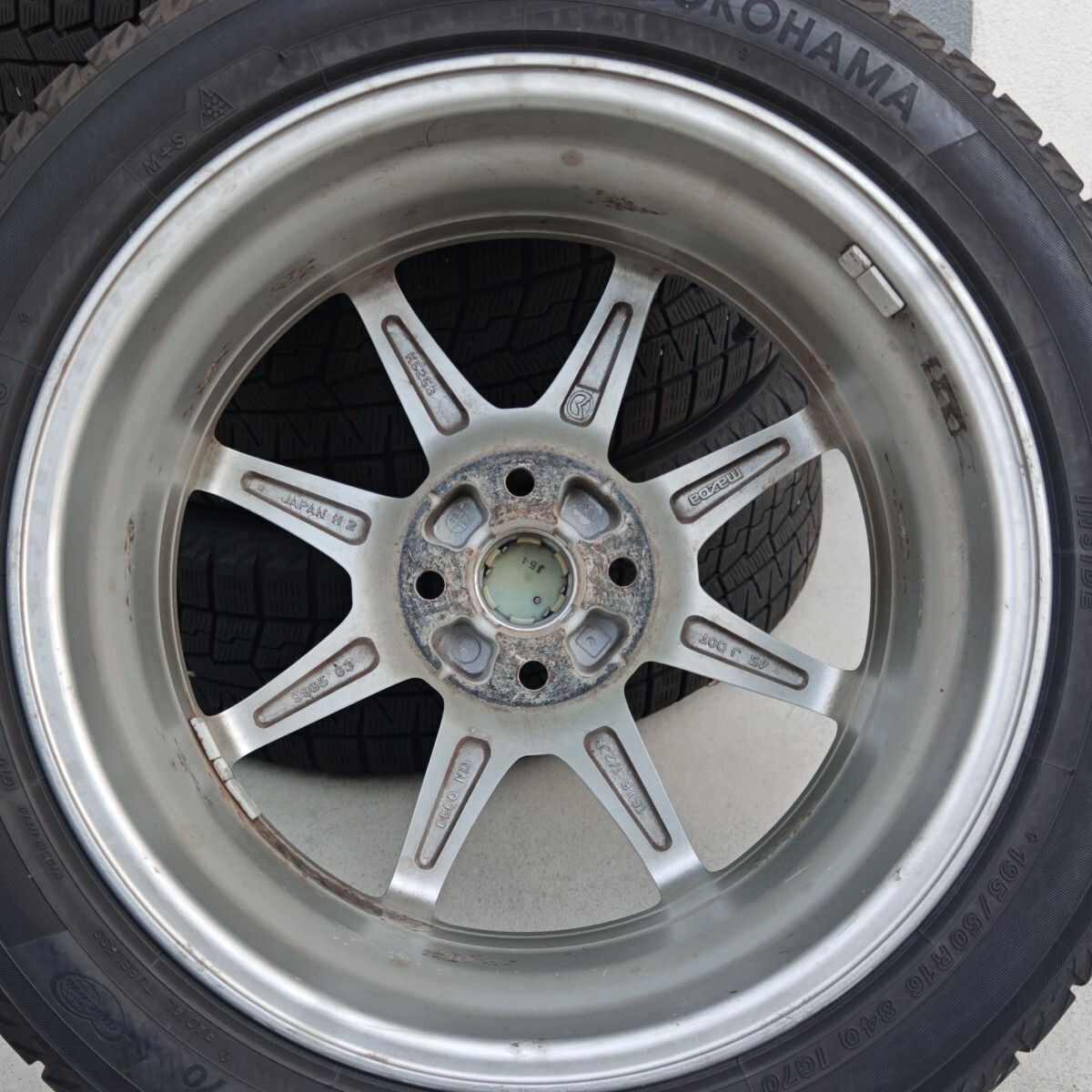 MAZDA マツダ ND系 ロードスター 純正 16インチホイール シルバー 2022年 スタッドレスタイヤ ヨコハマ iG70 195/50R16 　南470_画像8