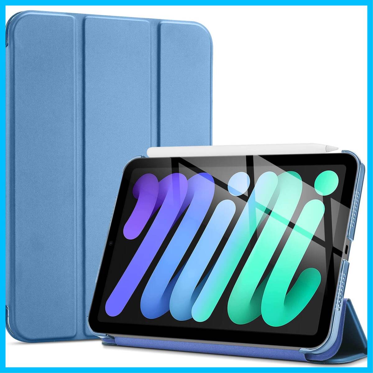 iPad Mini A17 Pro 第7世代 2024 Mini6 ケース 2021 8.3インチ、スリム ProCase 三つ折_画像1