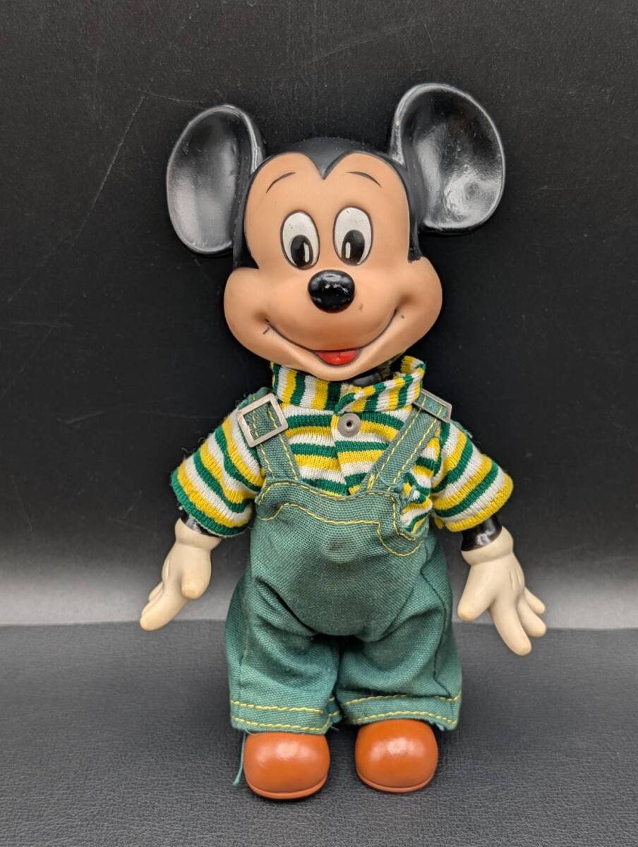 H/K 昭和 レトロ 時代物『オーバーオール Mickey Mouse ボタン式 玩具』ミッキーマウス ミッキー アンティーク ヴィンテージ おもちゃ_画像1
