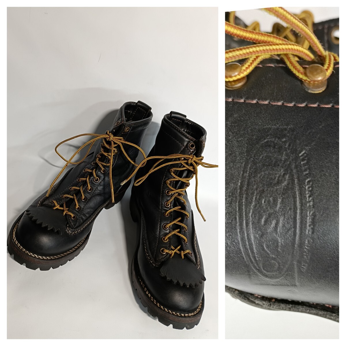 WESCO Wesco WEST COAST SHOE COMPANY USA производства мясо толщина кожа натуральная кожа job тормозные колодки чёрный cup tu10 отверстие Work ботинки 8 1/2 E