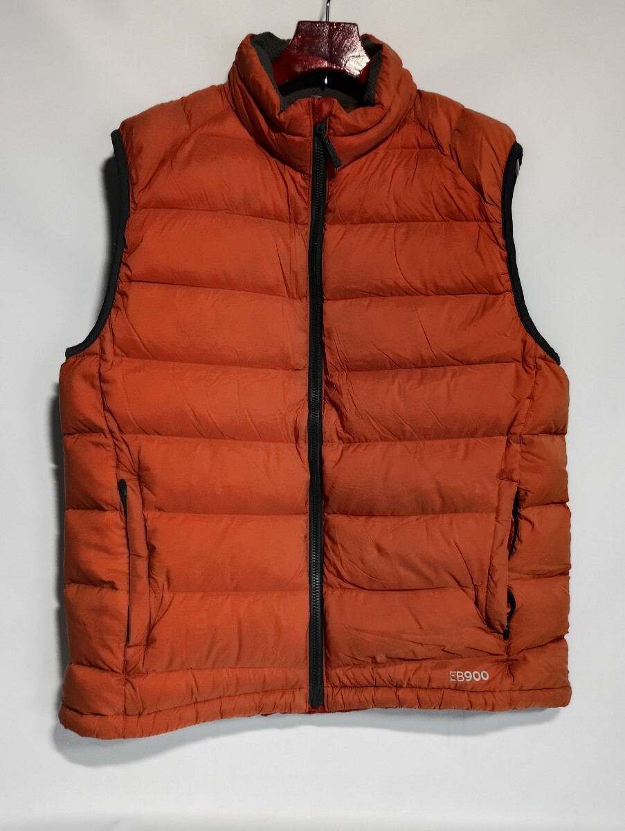 EDDIE BAUER エディーバウアー　エディバウアー　オレンジ　EB900 肉厚　ダウンベストジャケット　ジャンパー　ジャンバー　M 朱色_画像3
