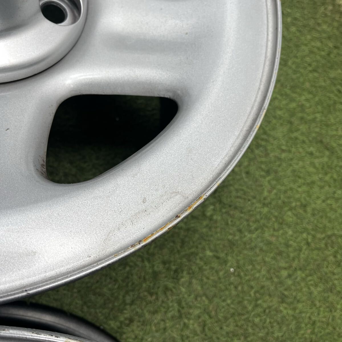 【1721】15インチ 7J Jeep TJラングラー ジープ 純正スチールホイール 15×7J ET+30? PCD114.3 5穴 ハブ径72 中古ホイール4本_画像8