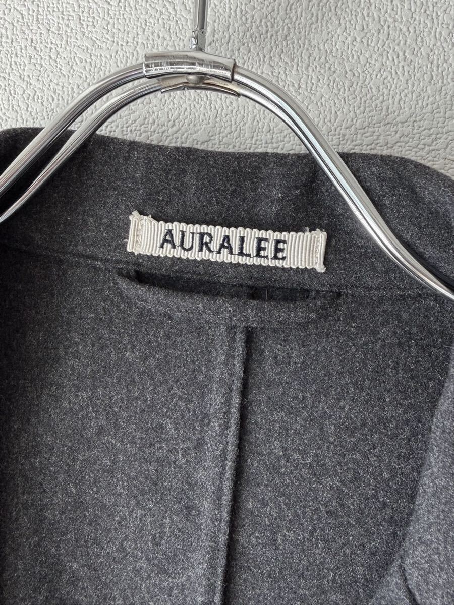 AURALEE WOOL FULLING FLANNEL JACKET オーラリー ウールファリングフランネルジャケット 3 トップチャコール 日本製 _画像3