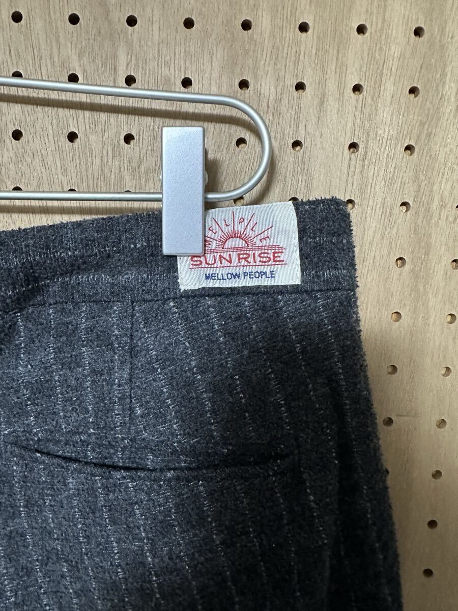 melple ウールイージーパンツ メイプル イージースラックス ストライプ グレー_画像6